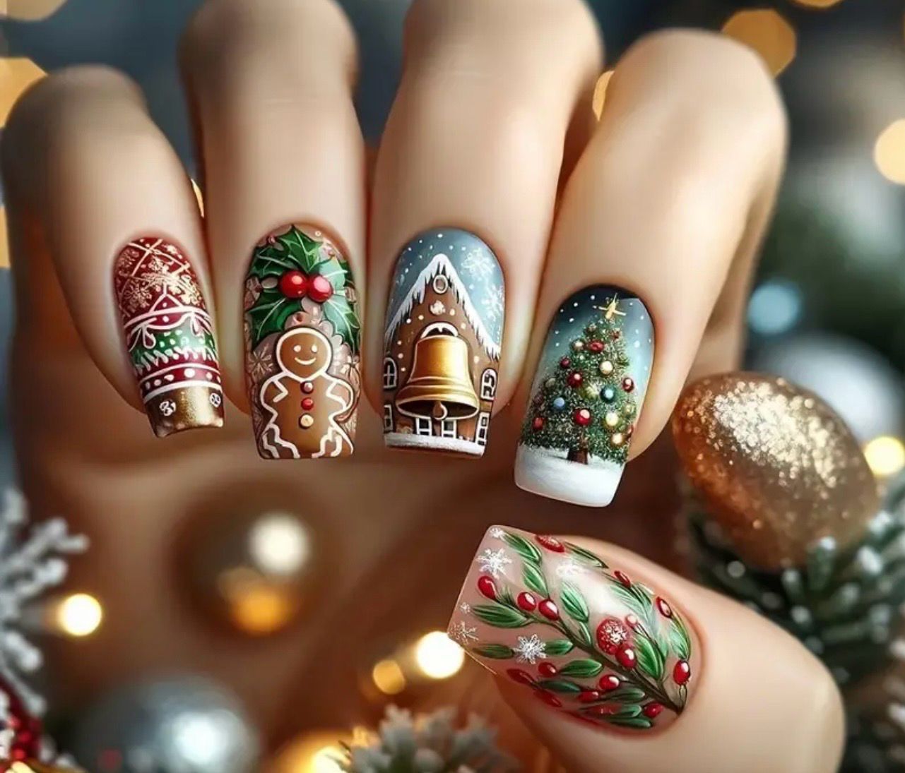 Pression nails Noël scène