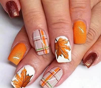 Press on nails feuille automne