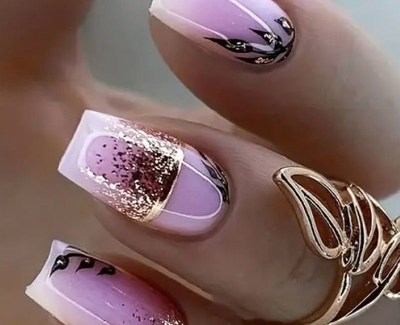 Press on nails chic rose