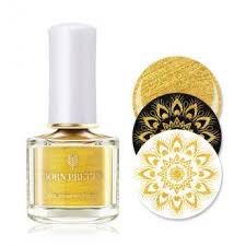 Vernis stamping gold glitters