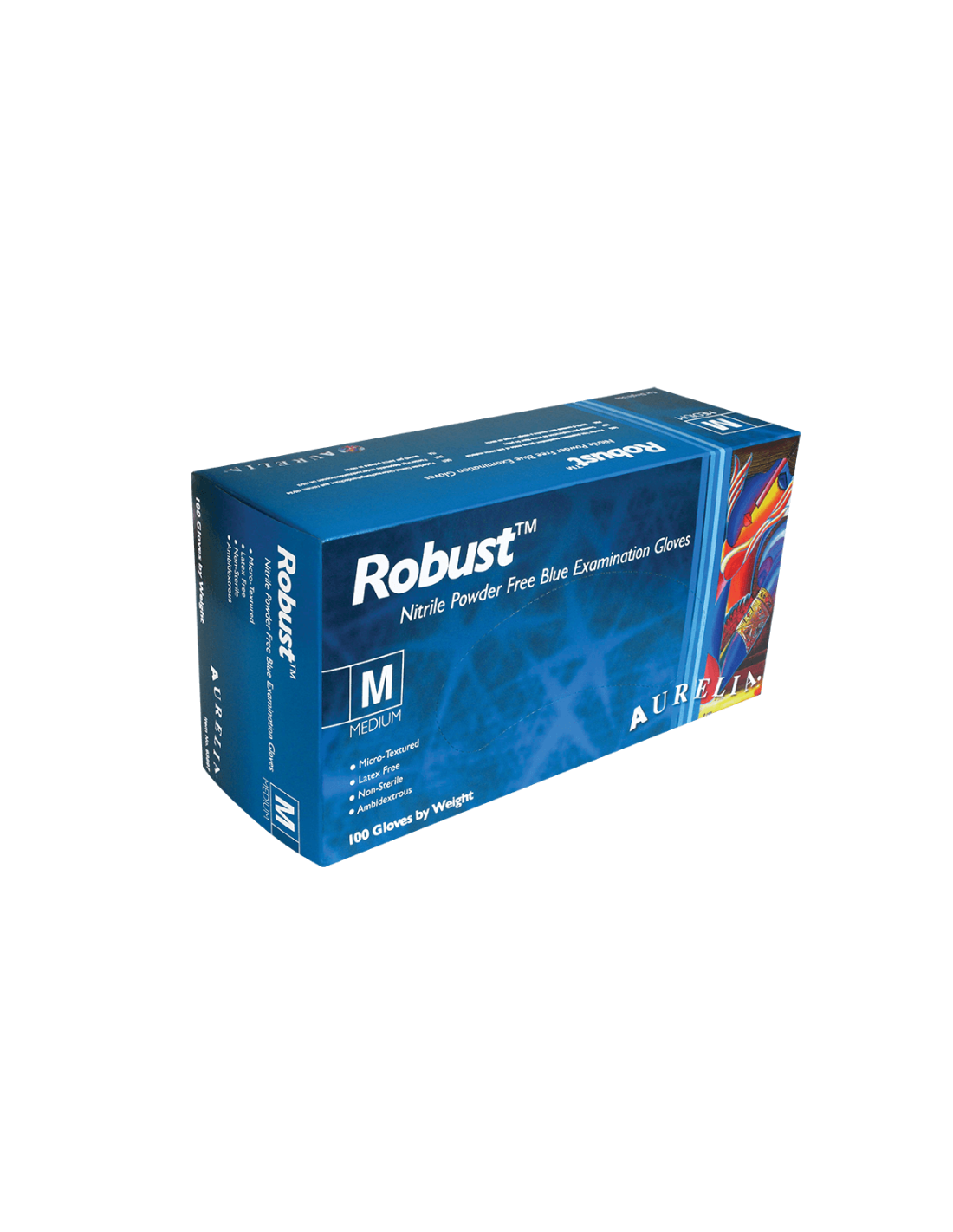Gants de nitrile, médium bleu