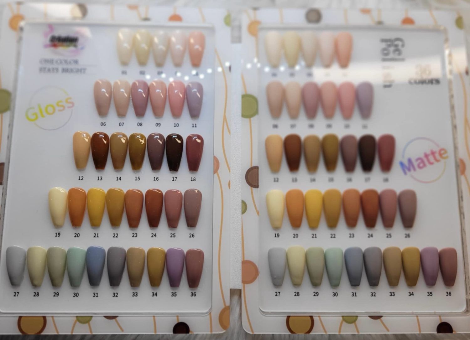 Collection de nude, 36 couleurs