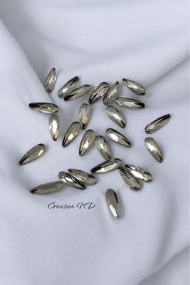 Collection Black Silver Dark Gouttes allongées 2x6 mm