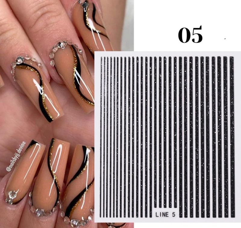 Bande autocollantes noir glitter