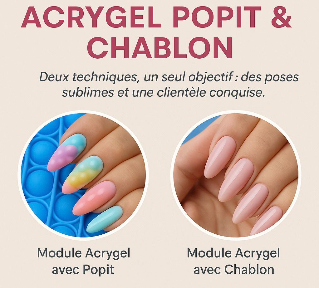 Formation acrygel popit et chablon ( avec trousse )