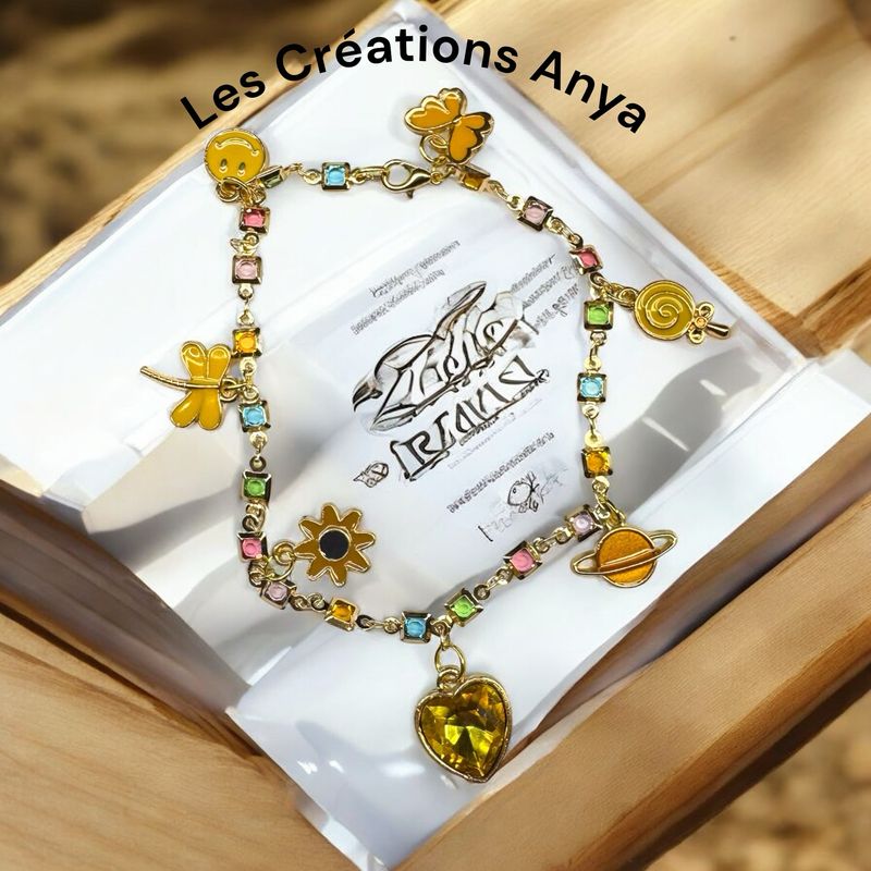 Bracelet breloque jaune