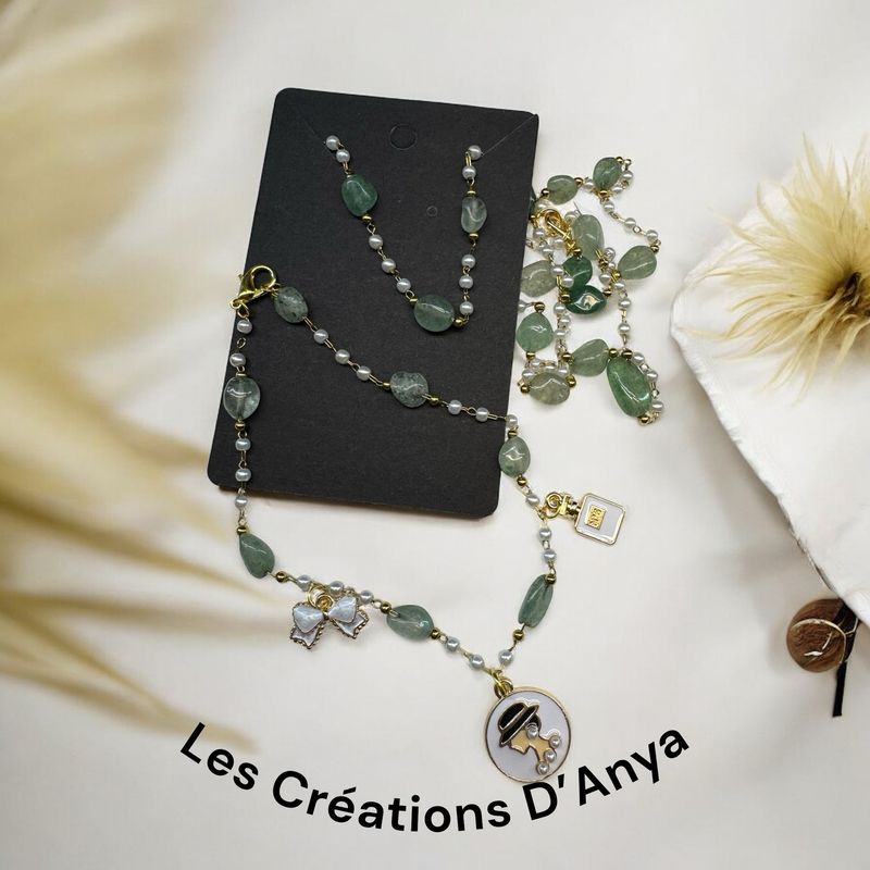 Ensemble collier et bracelet jade
