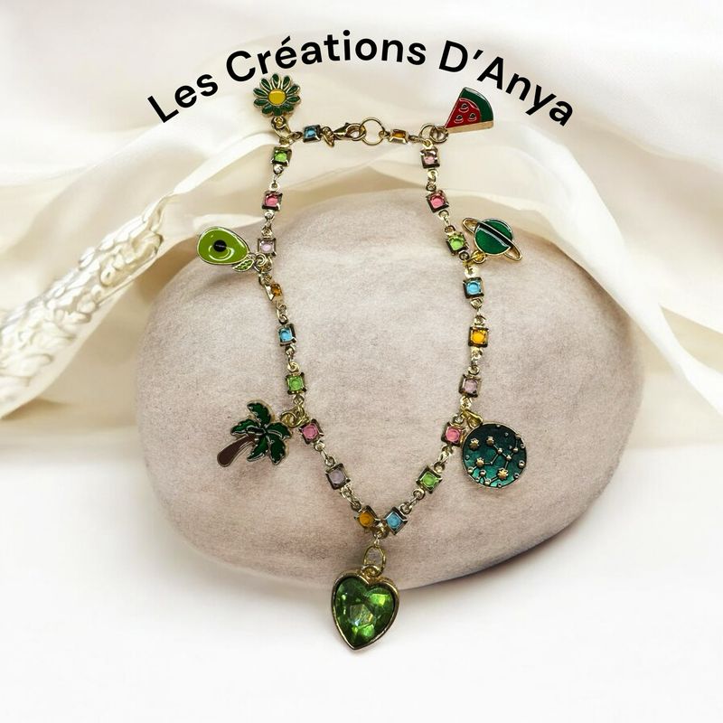 Bracelet breloque vert