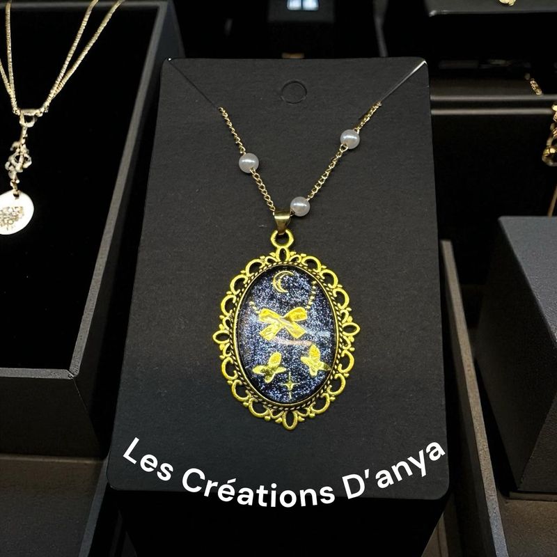 Collier style Camay bleu