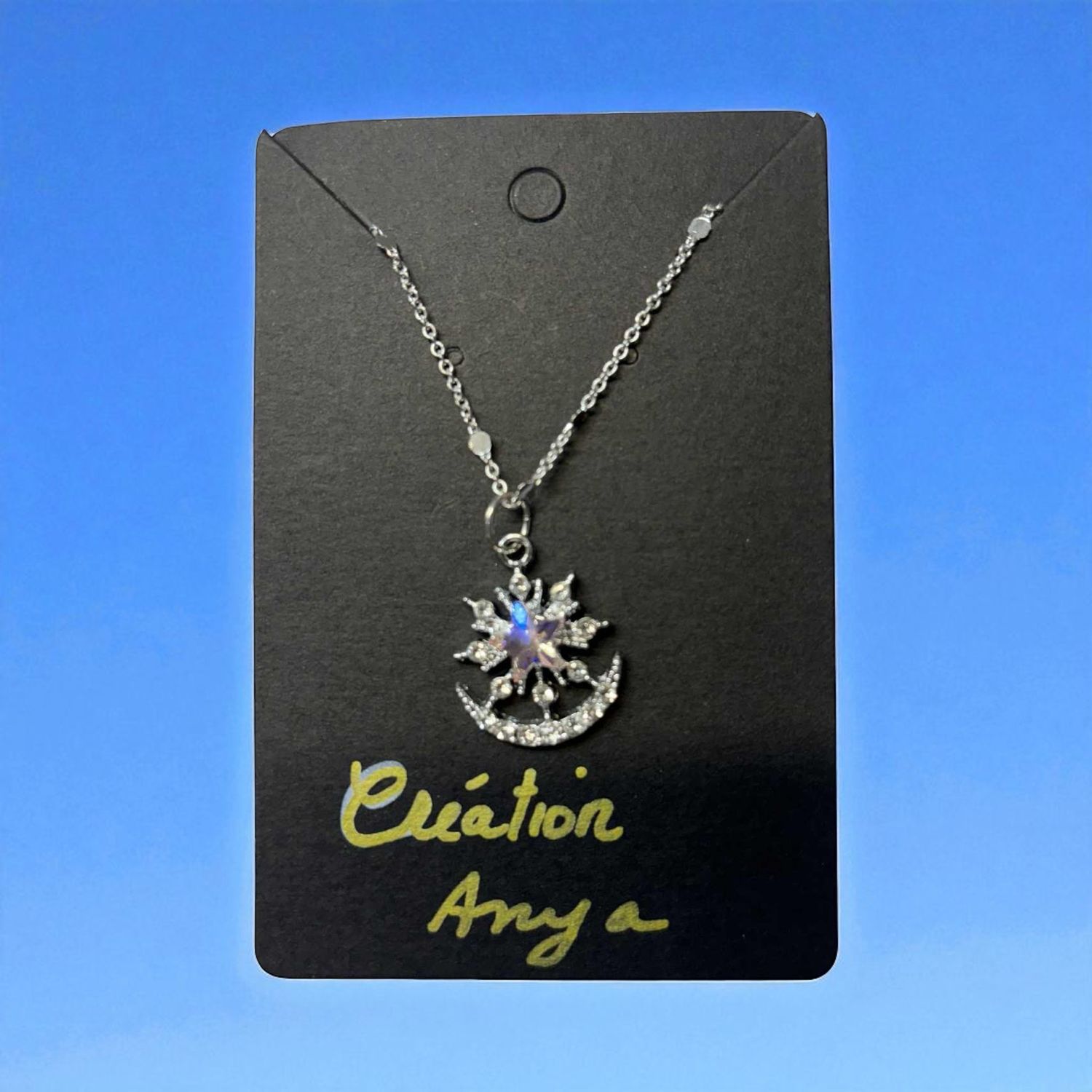 Collier flocon bleu