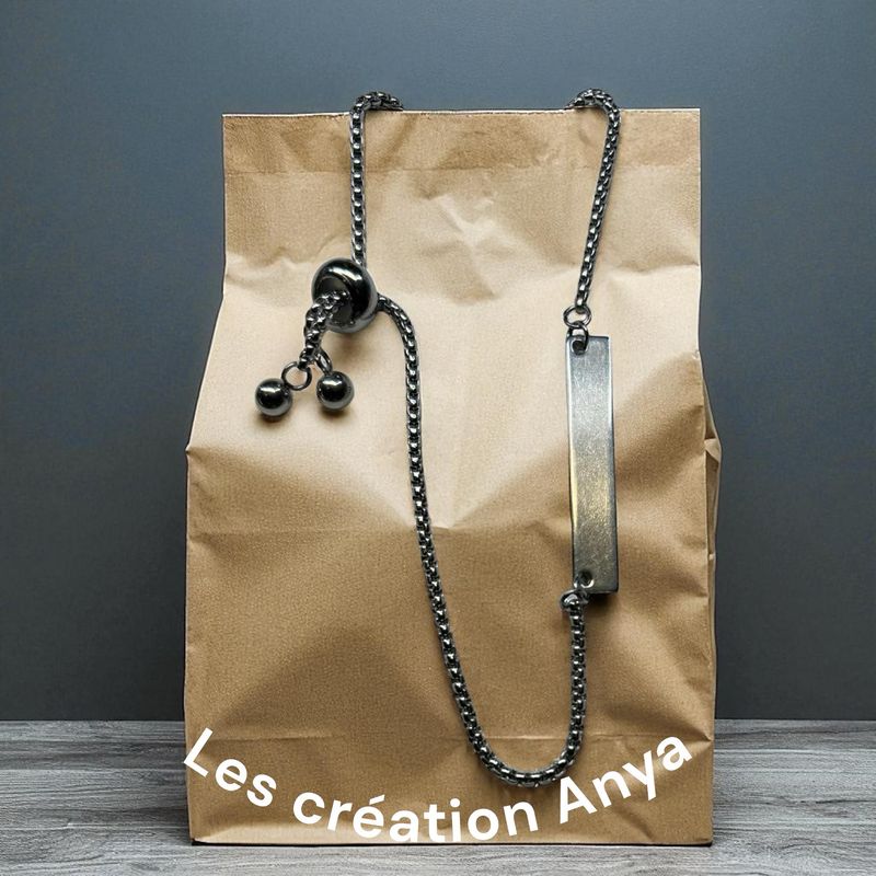 Bracelet identification argent