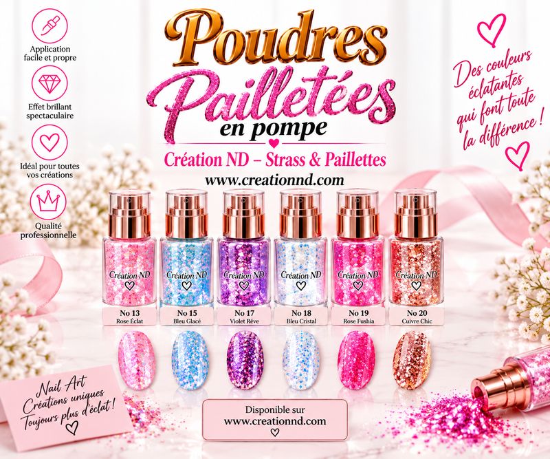 Poudre pailletée en pompe