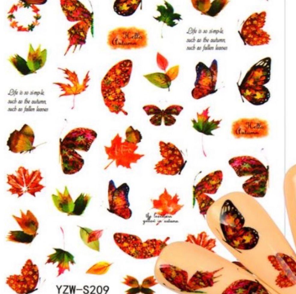 Sticker Papillon feuille d’automne 