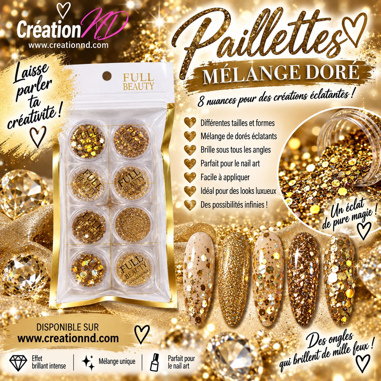 Paillettes doré 8