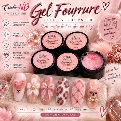 Gel Gypsum effet fourrure rose