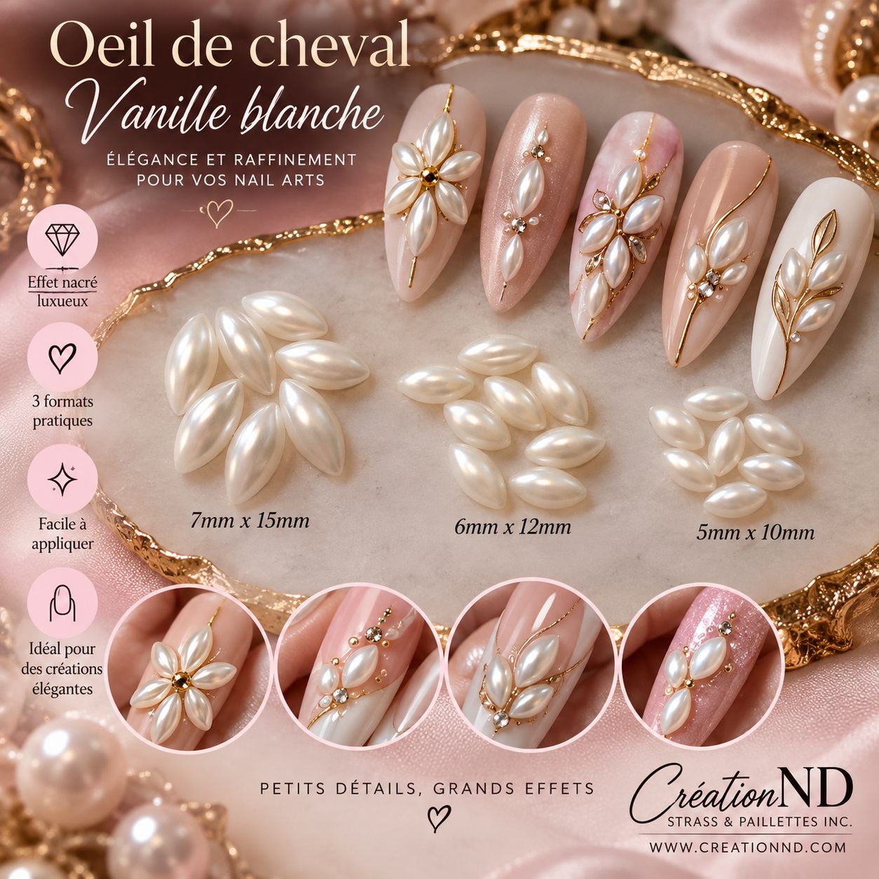 Collection Œil de cheval vanille blanche 