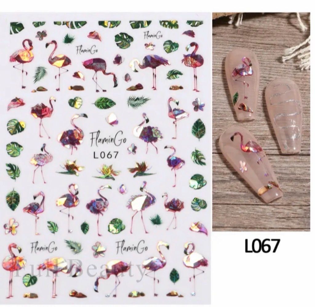 Stickers flamingo rose hollo 3D L067