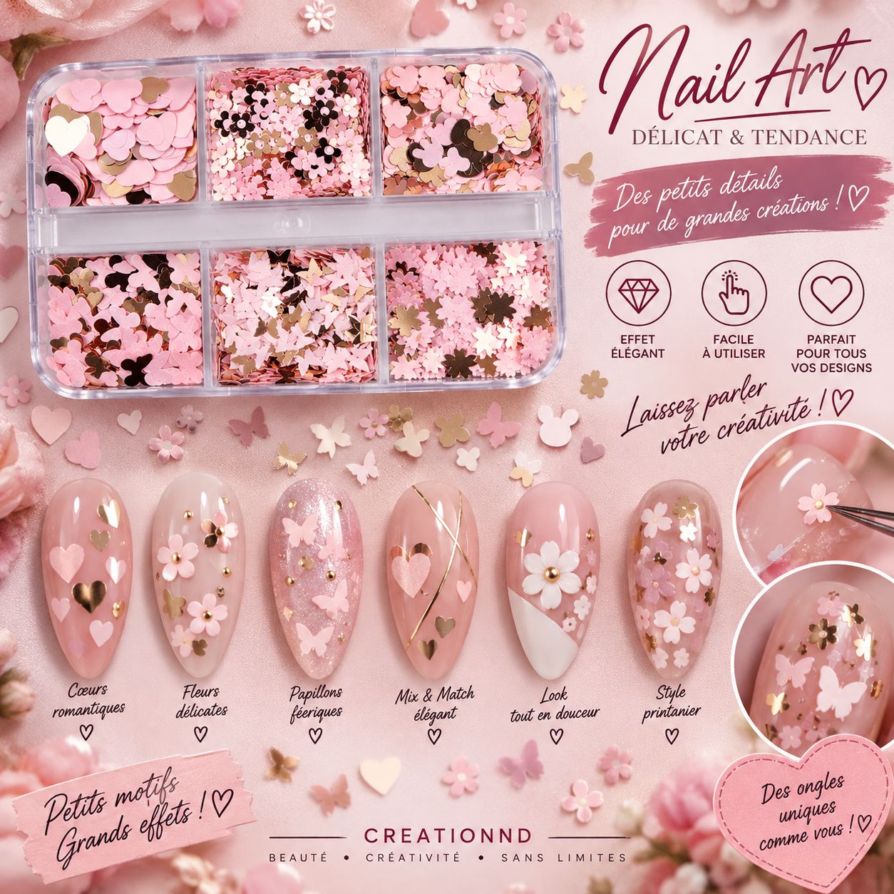 Incrustation st Valentin rose gold