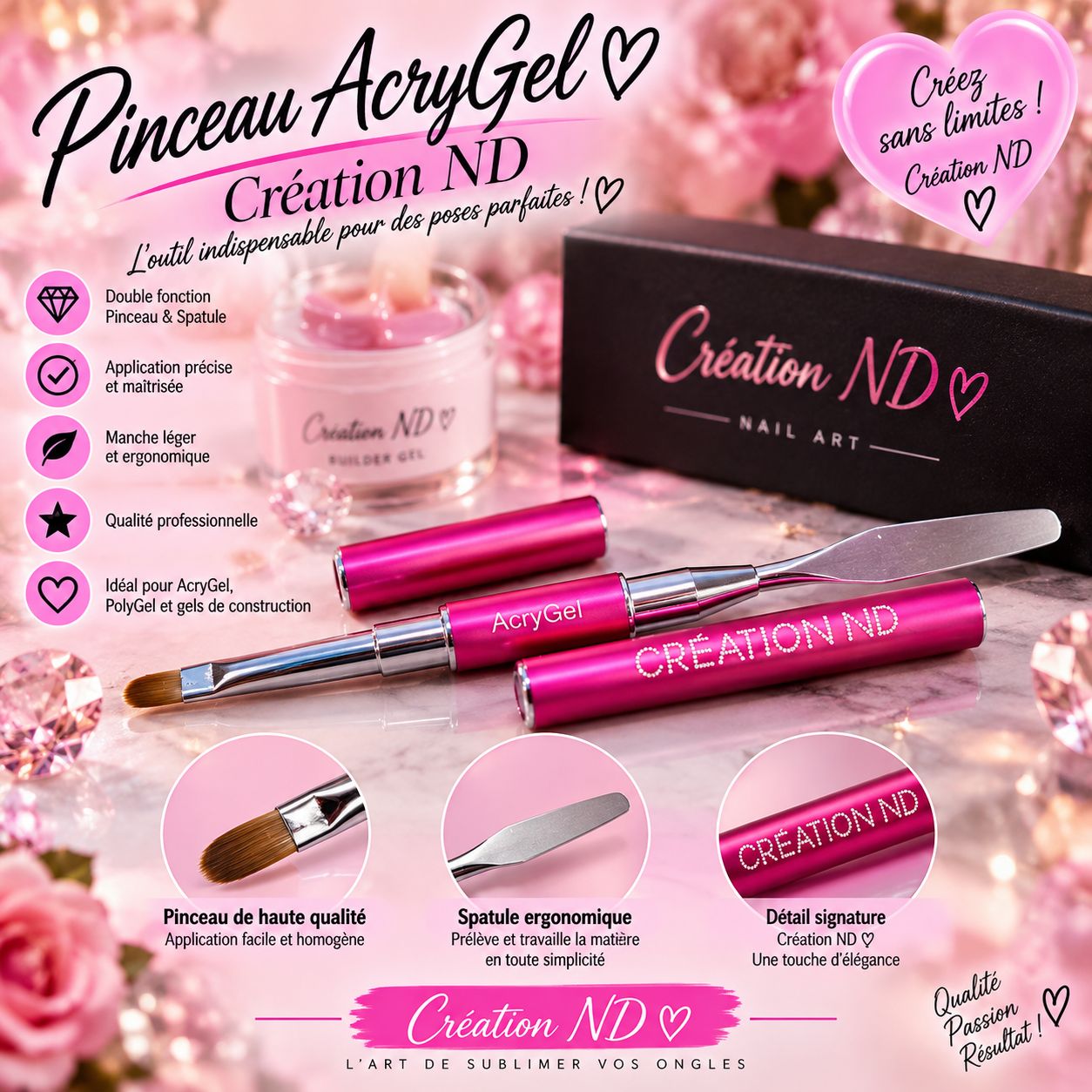 Pinceau avec palette pour AcryGel