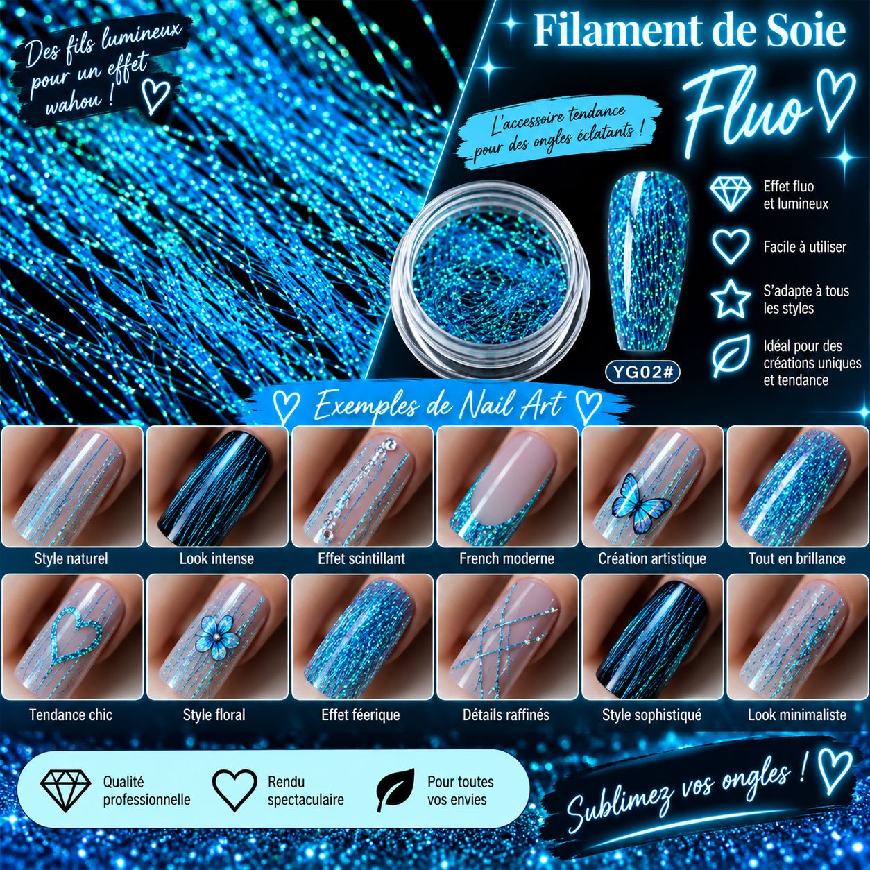Filaments en soie fluorescent #2