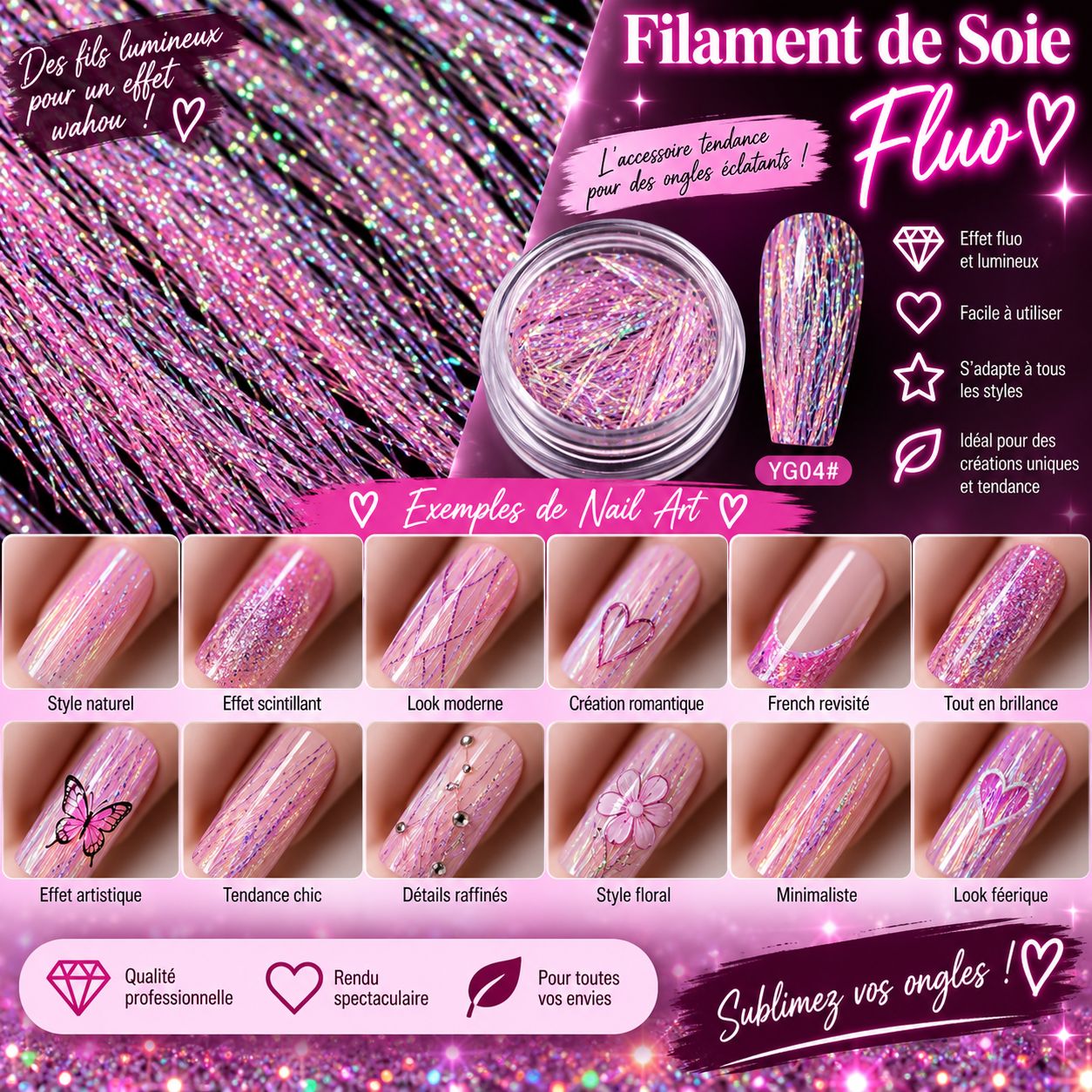 Filaments en soie fluorescent #4