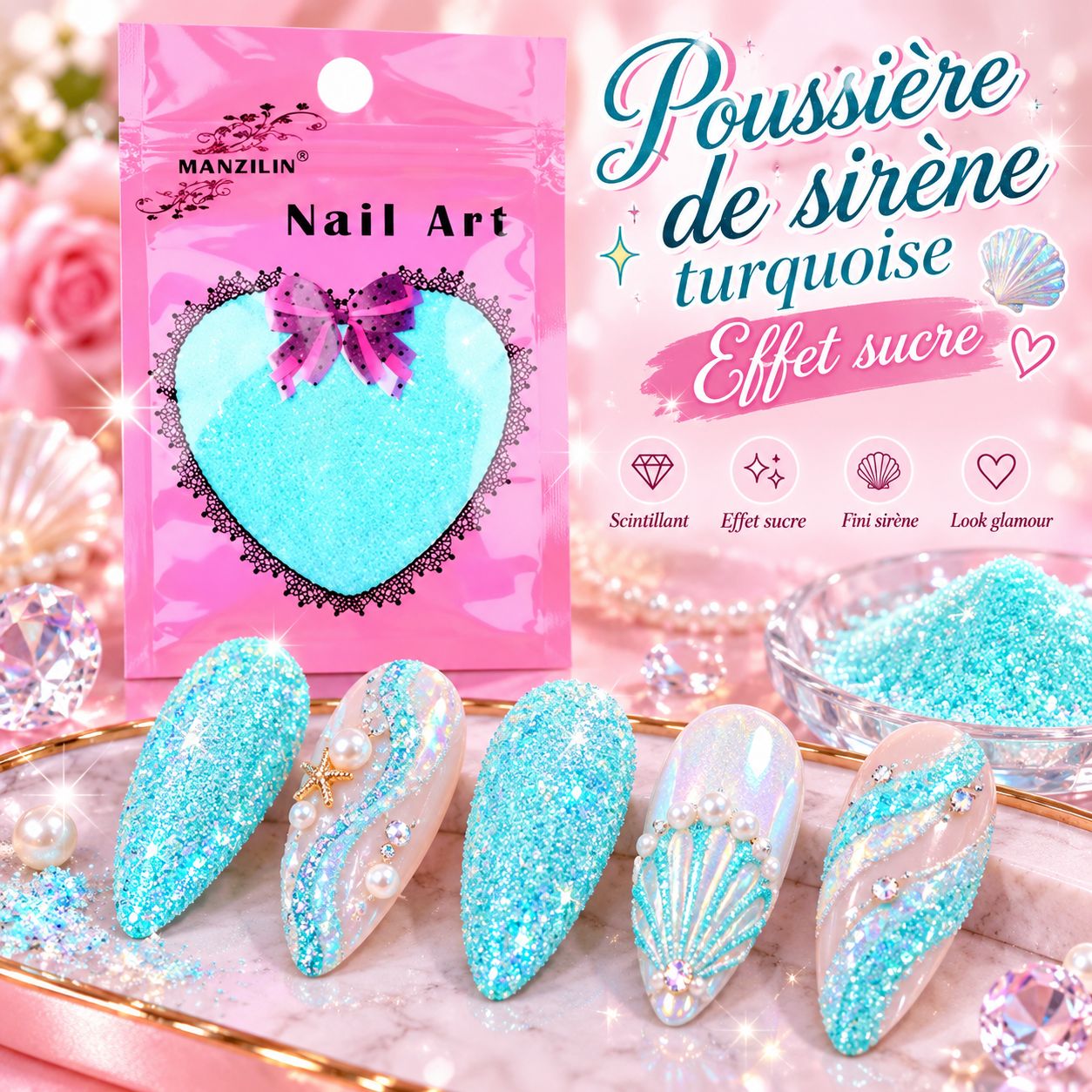 Poussière de sirène turquoise