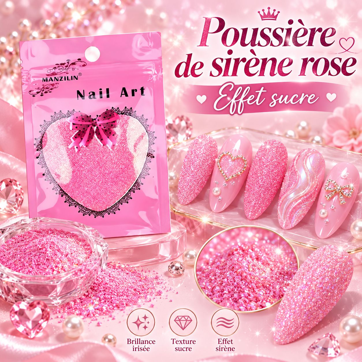 Poussière de sirène, rose