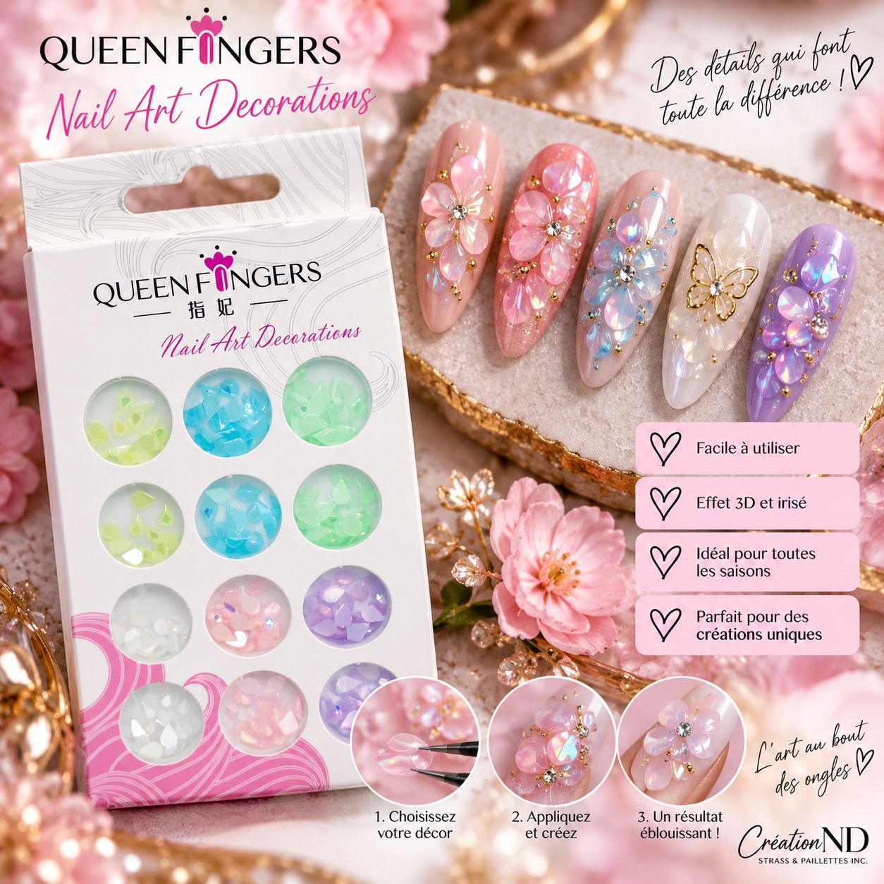 Larme perlée couleur pastel