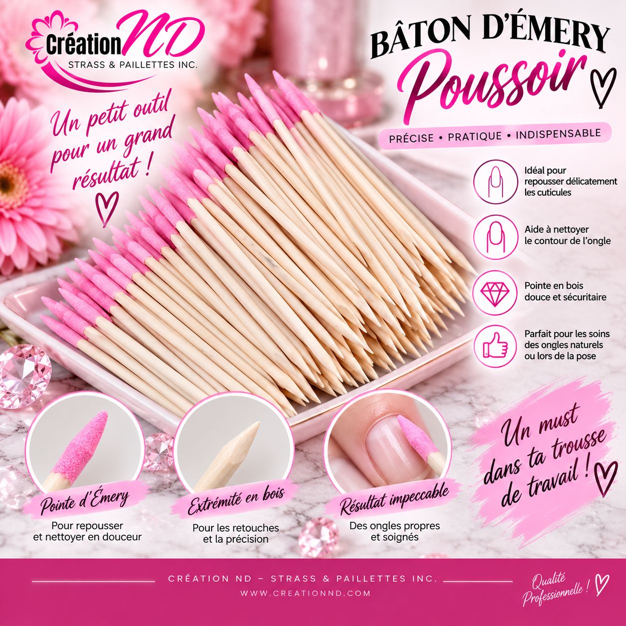 Bâton d’ Émery, poussoir