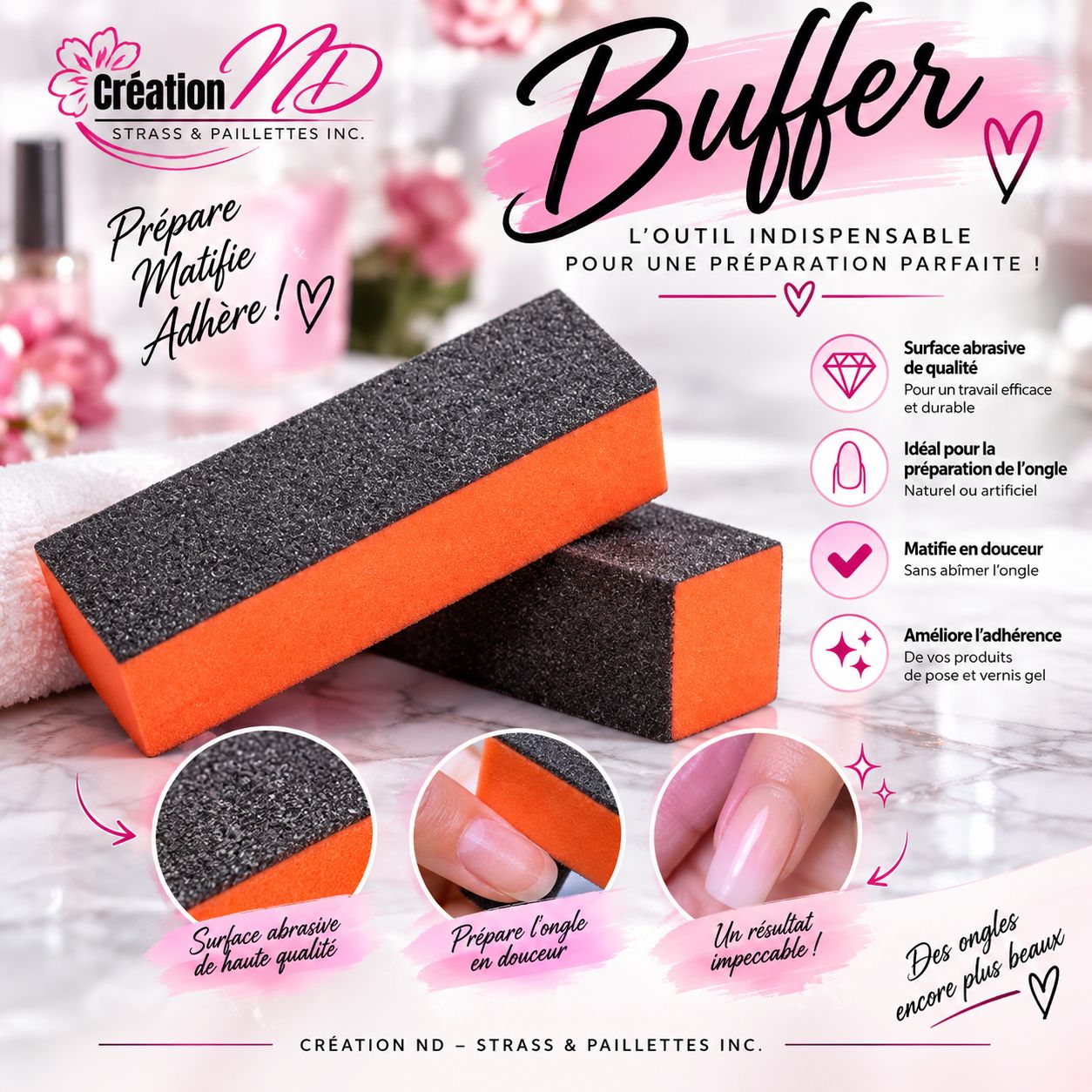 Buffer noir/orange