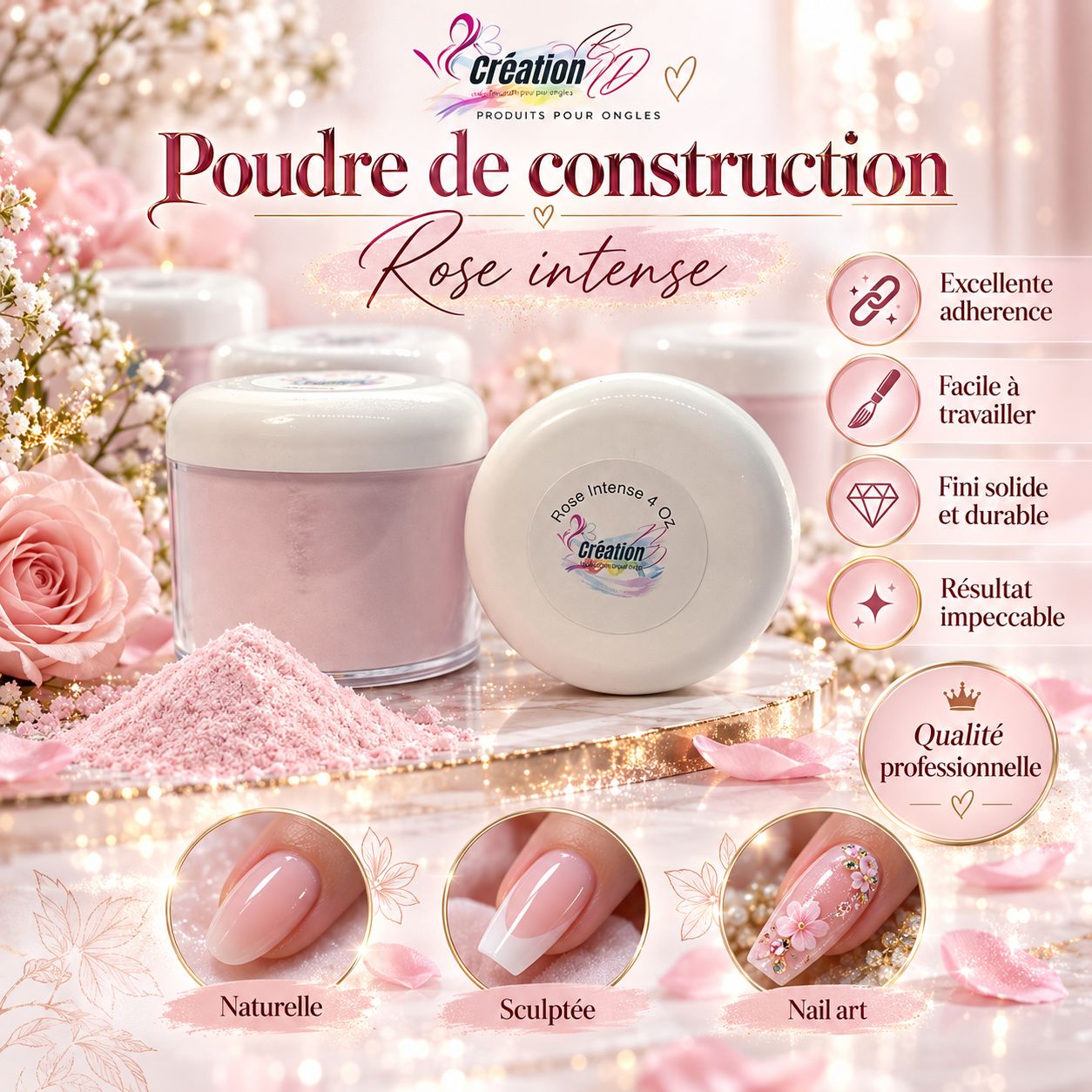 Poudre rose intense