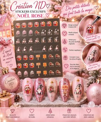 Sticker Noël rose ( petit chats )
