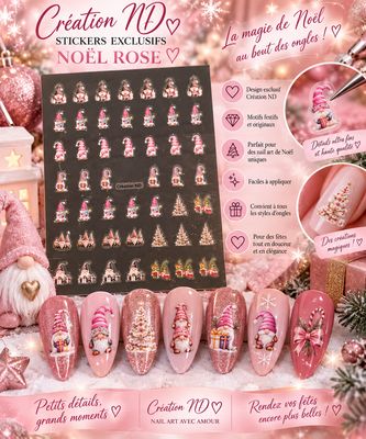 Sticker Noël rose (Gnome)