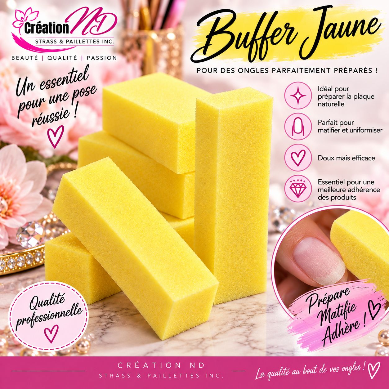 Buffer jaune carrée