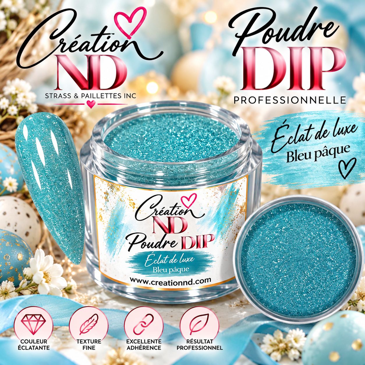 Poudre DIP Éclat de luxe Bleu Pâques