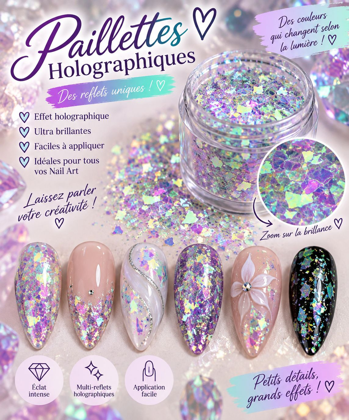 Paillettes irisée
