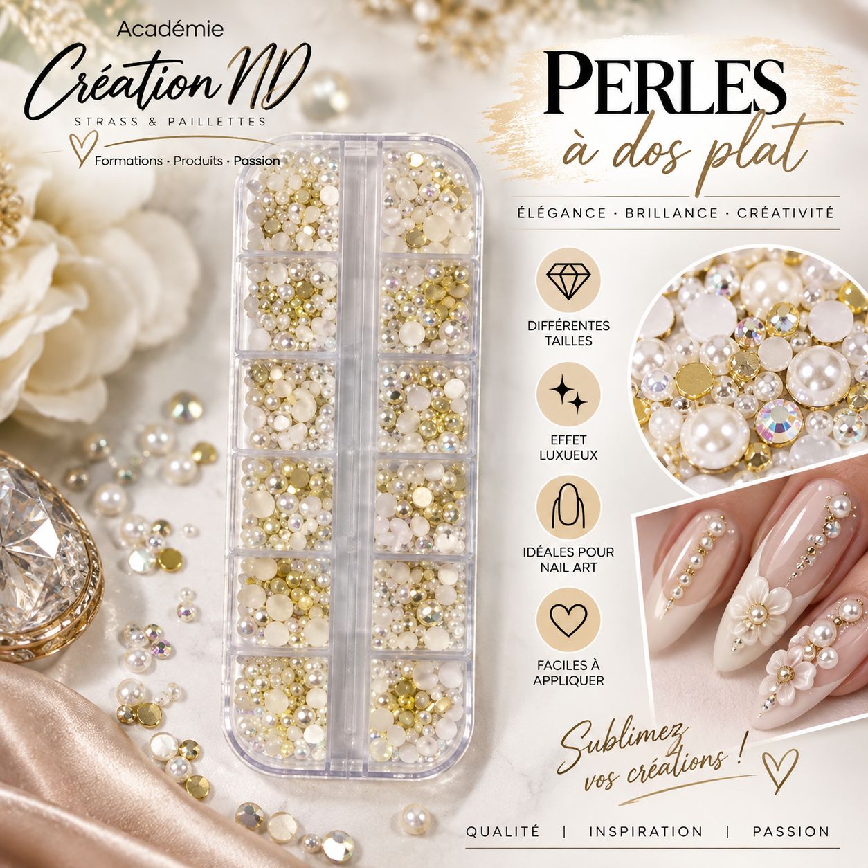 Perles dos plat avec caviar or