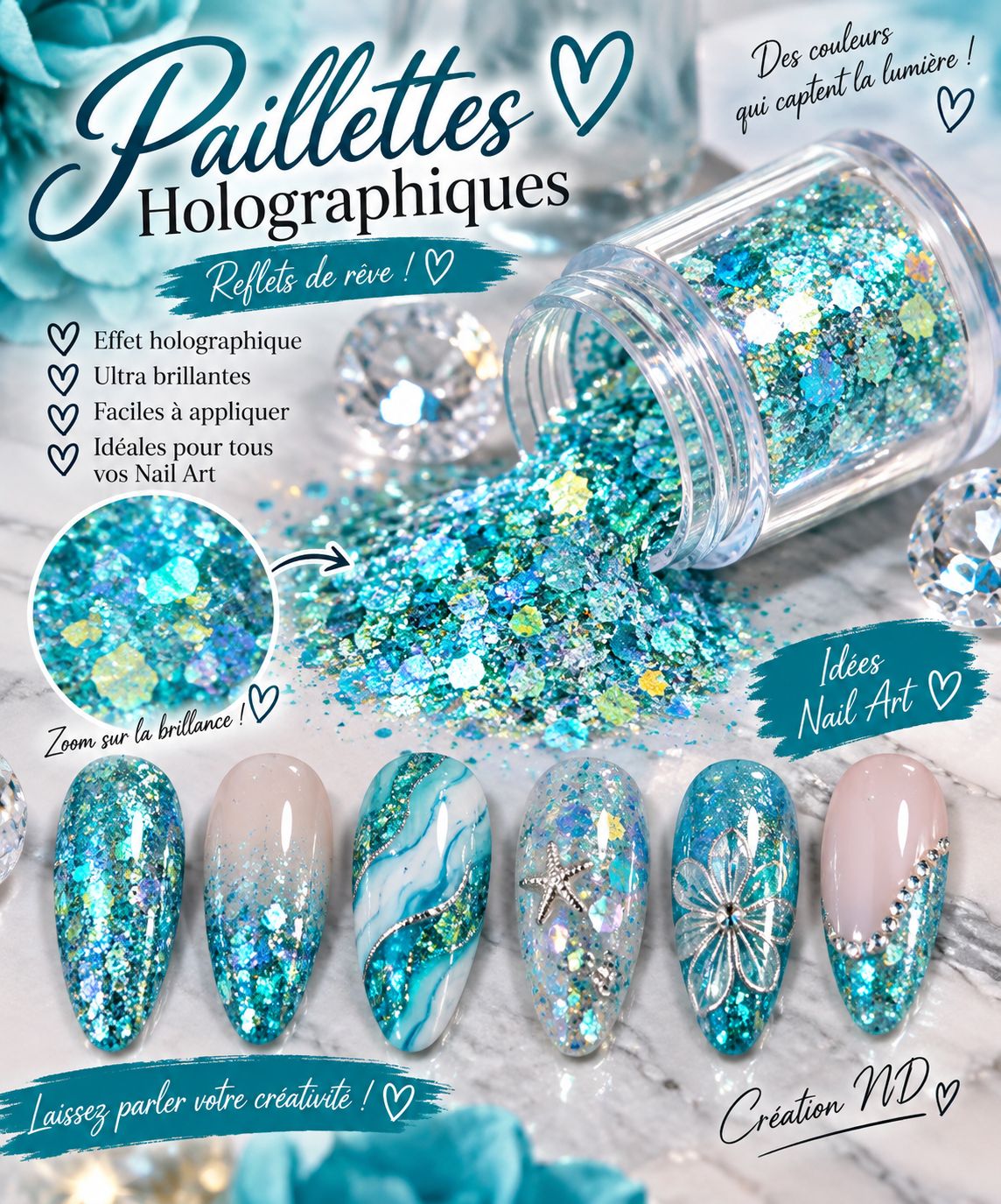 Paillettes turquoise