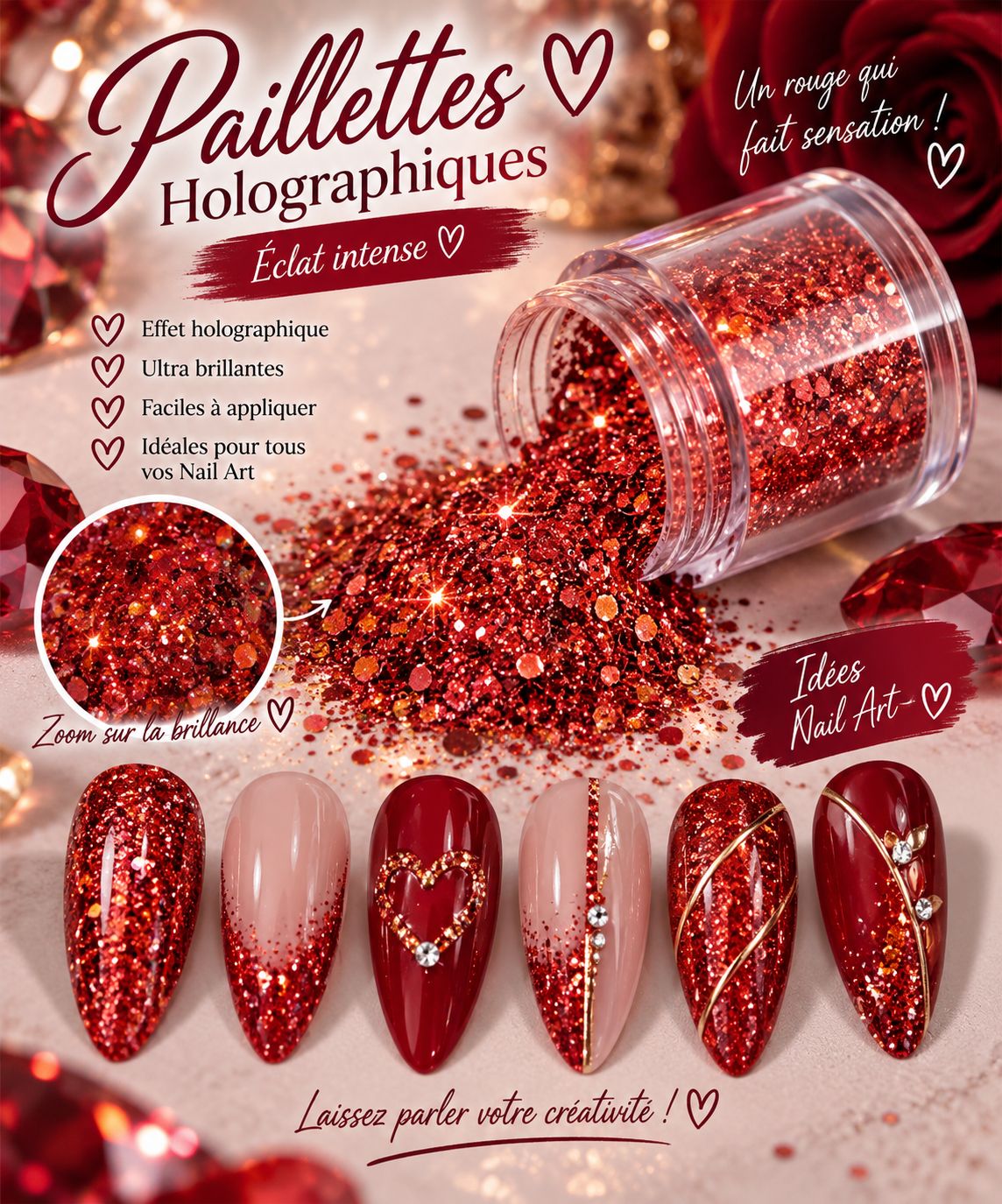 Paillettes rouge