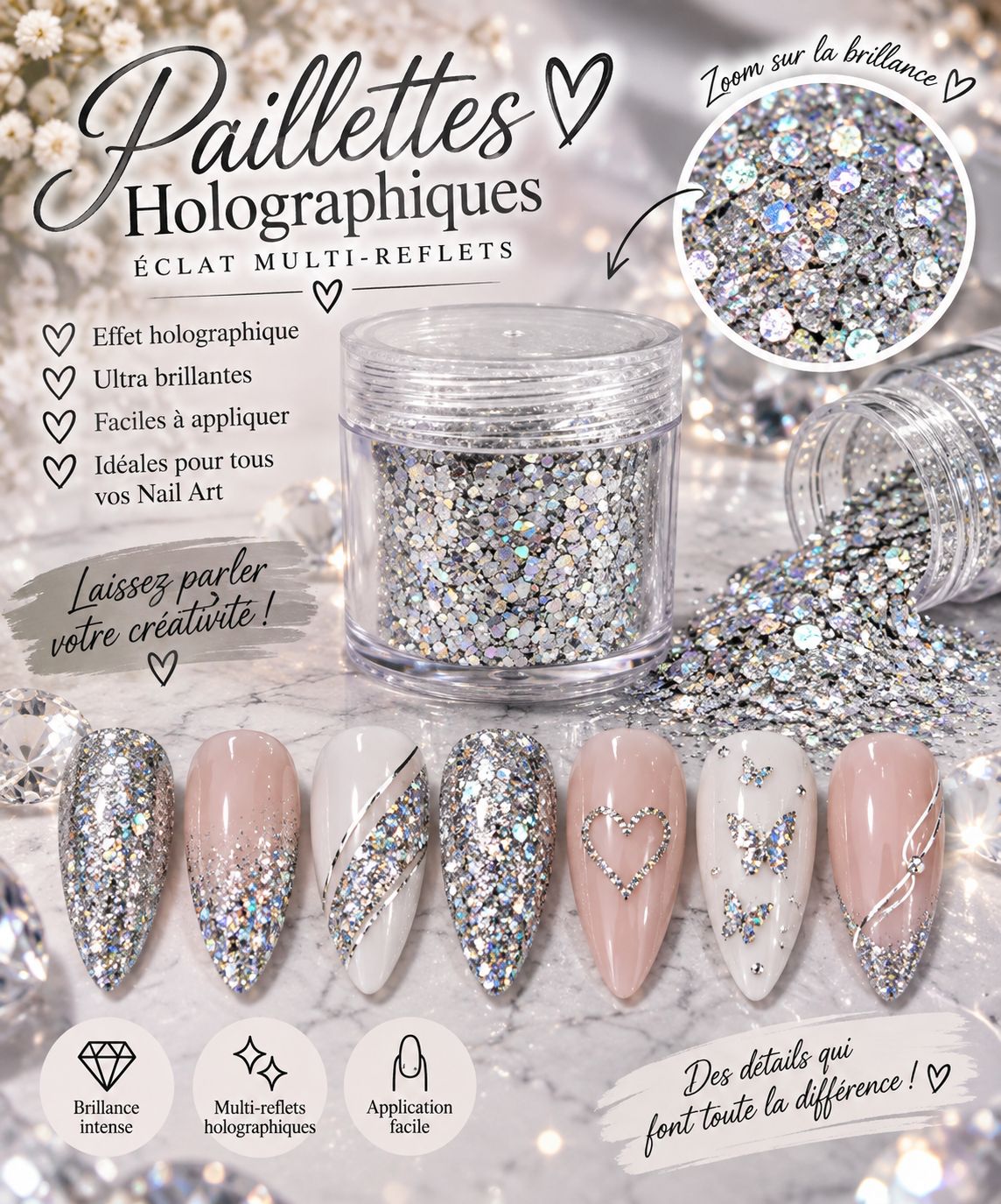 Paillettes argent
