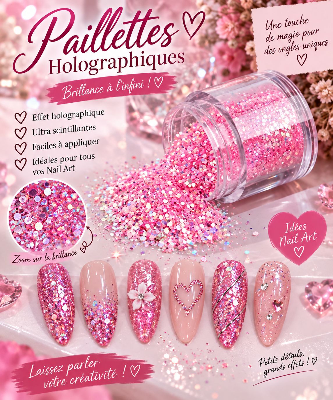 Paillettes rose