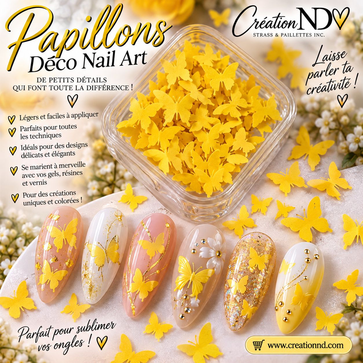 Papillon cartonné jaune #6