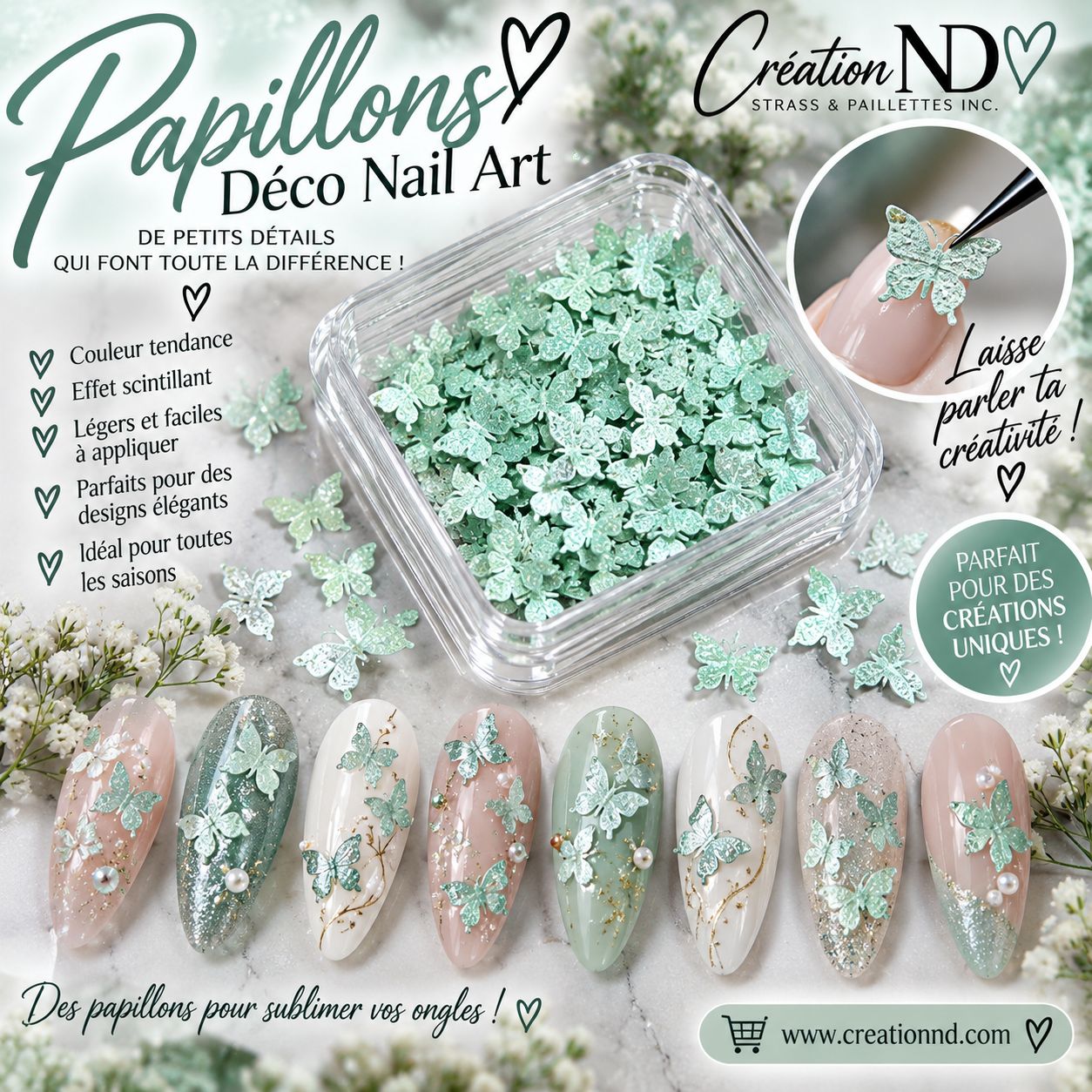 Papillon turquoise lustrer #5