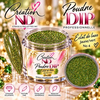 Poudre DIP Éclat de luxe jaune/vert hollo no4