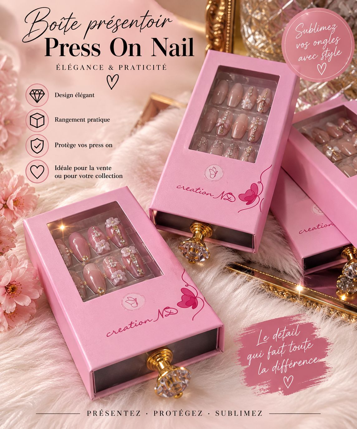 Boîte présentoir Press On Nail