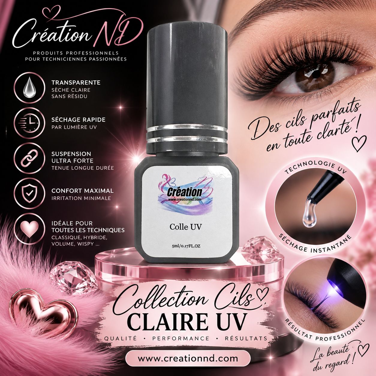 Colle à cils UV (CLAIRE )