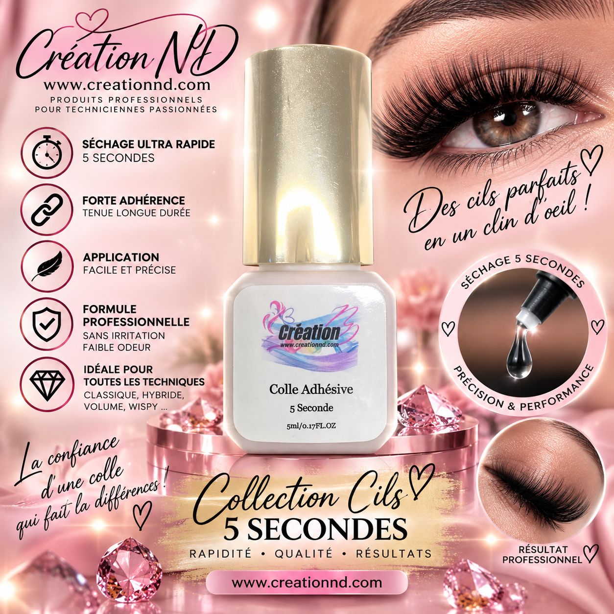 Colle à cils 5 sec