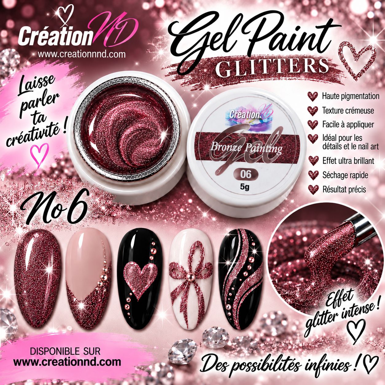 Gel Paint GLITTERS  6