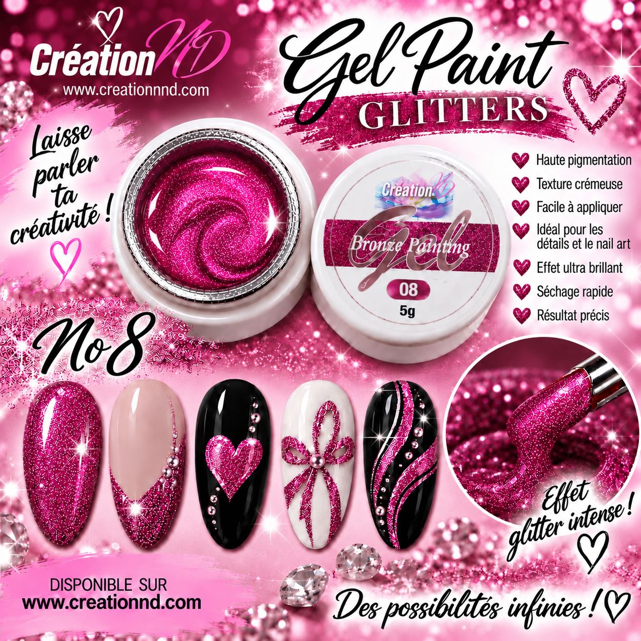 Gel Paint GLITTERS 8