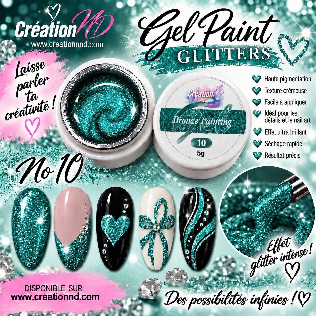 Gel Paint GLITTERS 10